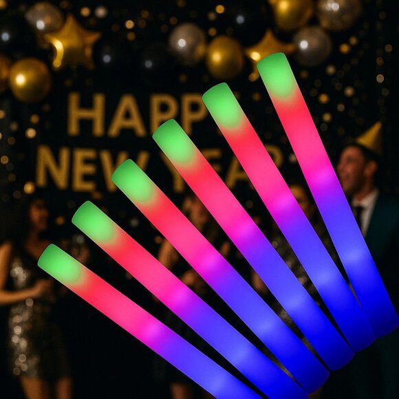 Light Up Foam Glow Sticks Set of 20 LED Multicolor Neon Batons Party New Years - Picture 1 of 15